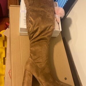 Nine West Tan Over the Knee Boots